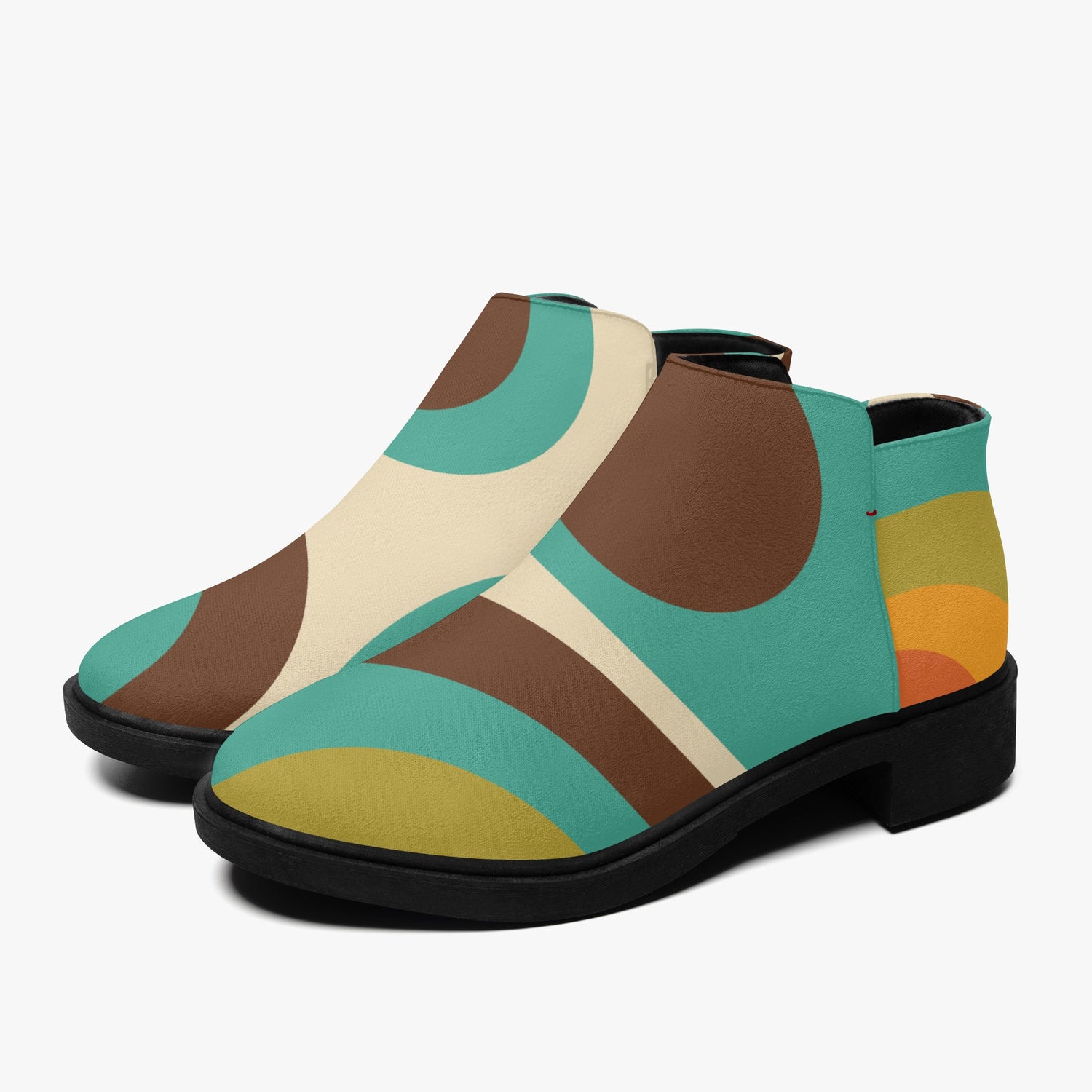Kate McEnroe New York 70s Groovy Swirl Ankle Boots Retro Mod Wave BootiesAnkle Bootsm2l3lhk1_001