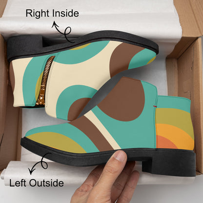 Kate McEnroe New York 70s Groovy Swirl Ankle Boots Retro Mod Wave BootiesAnkle Bootsm2l3lhk1_001