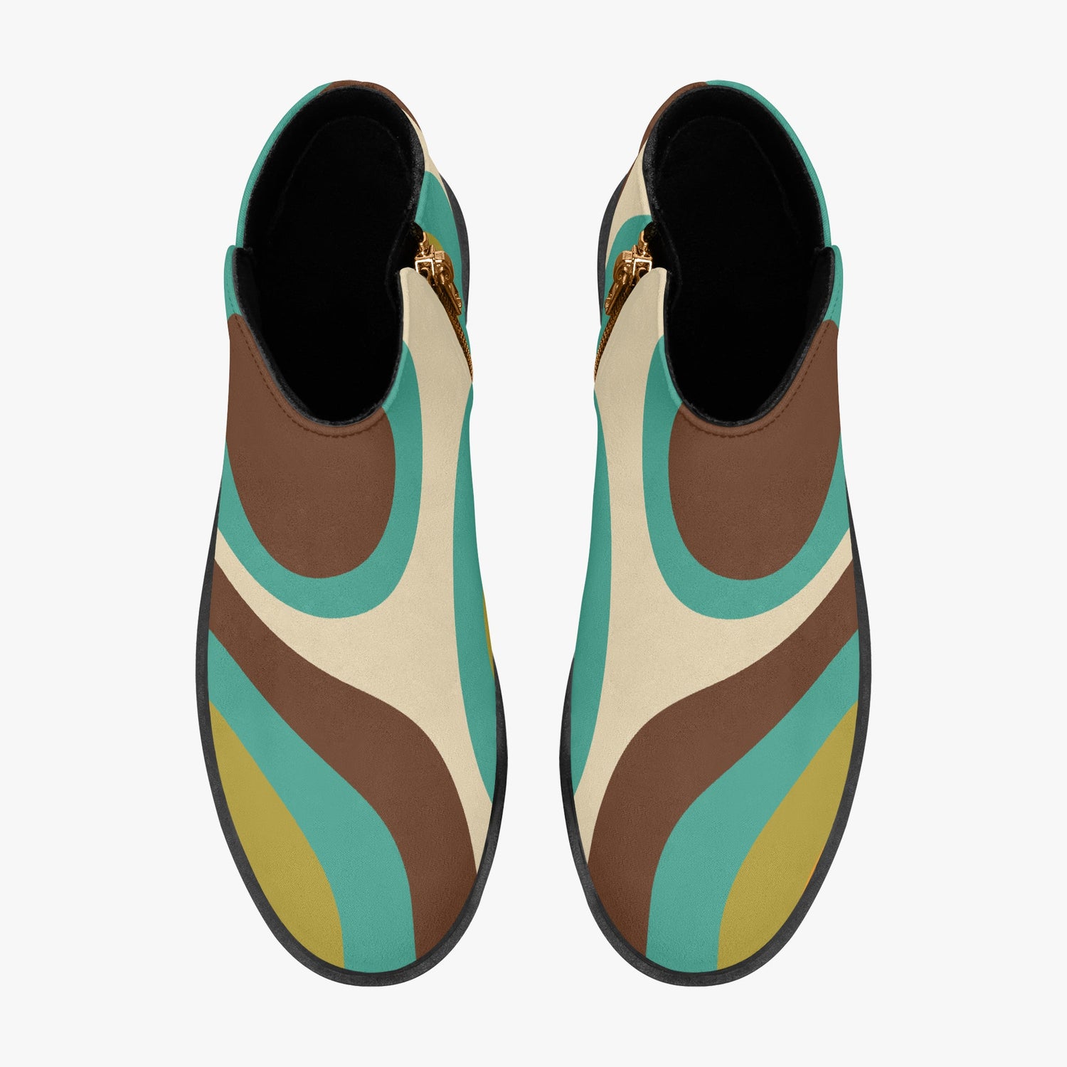Kate McEnroe New York 70s Groovy Swirl Ankle Boots Retro Mod Wave BootiesAnkle Bootsm2l3lhk1_001