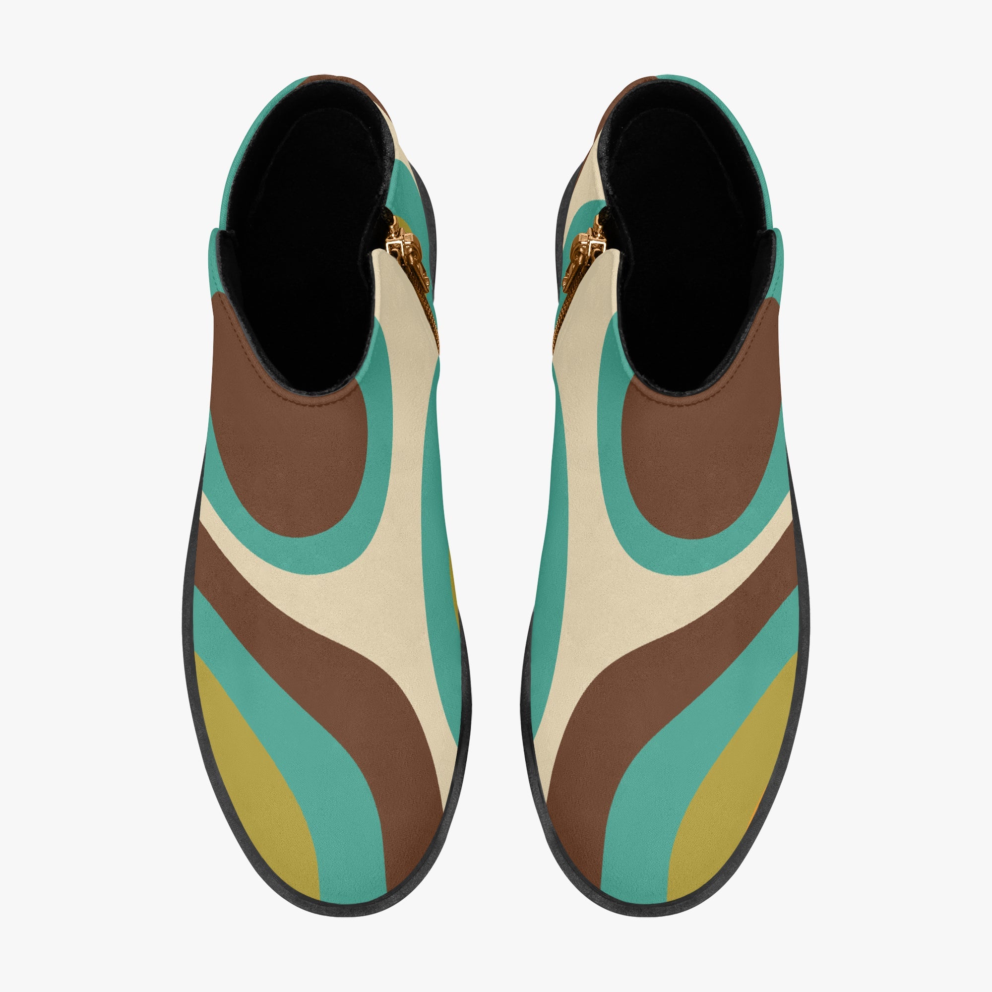 Kate McEnroe New York 70s Groovy Swirl Ankle Boots Retro Mod Wave BootiesAnkle Bootsm2l3lhk1_001