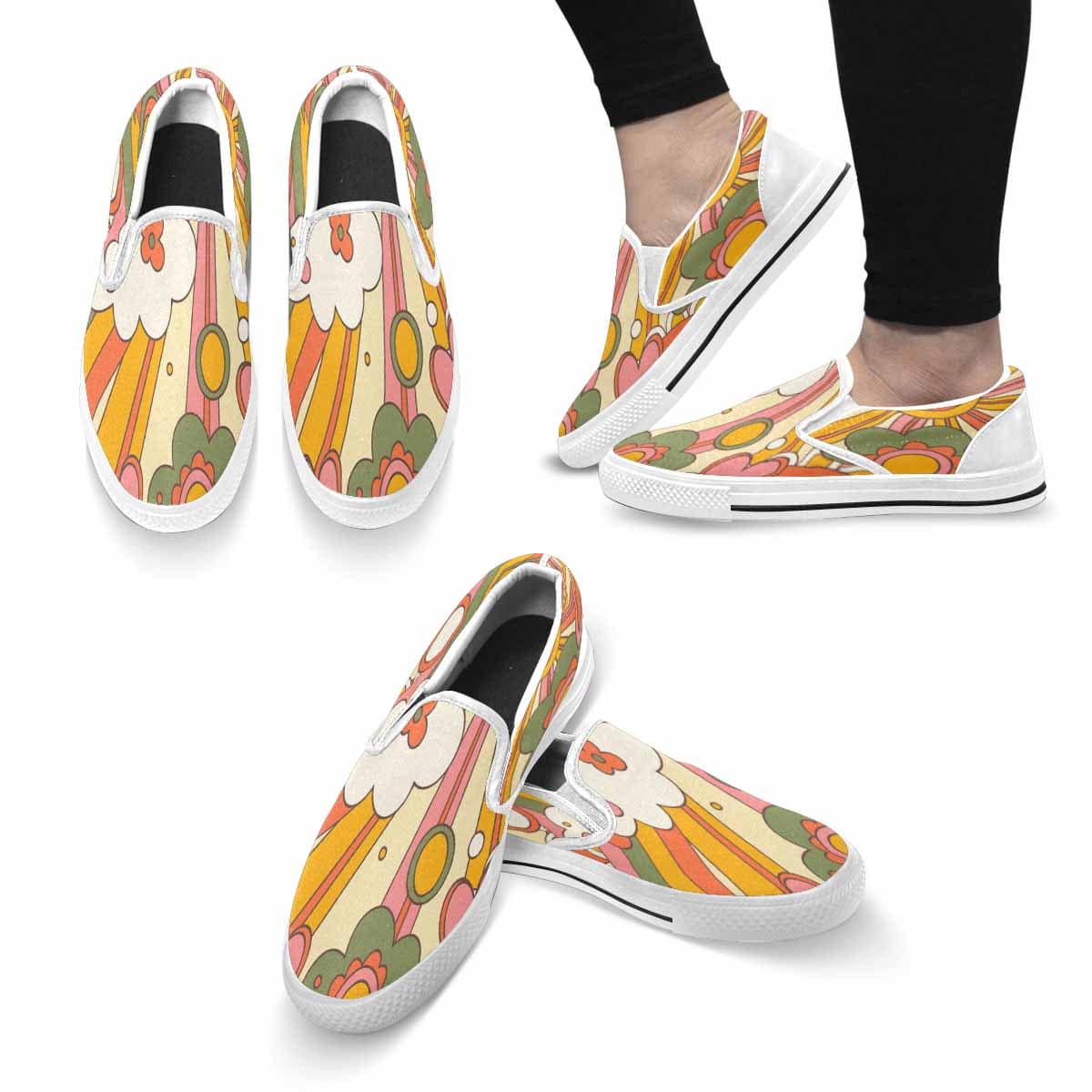 Kate McEnroe New York 70s Hippie Groovy Retro Women's Slip-on Canvas Shoes Slip-On Shoes
