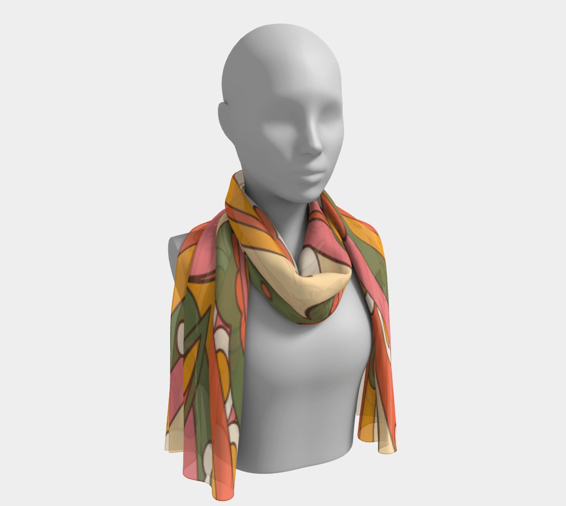 Kate McEnroe New York 70s Hippie Retro Groovy Flower Power Long ScarfScarves6207362|10x45|polychiffon