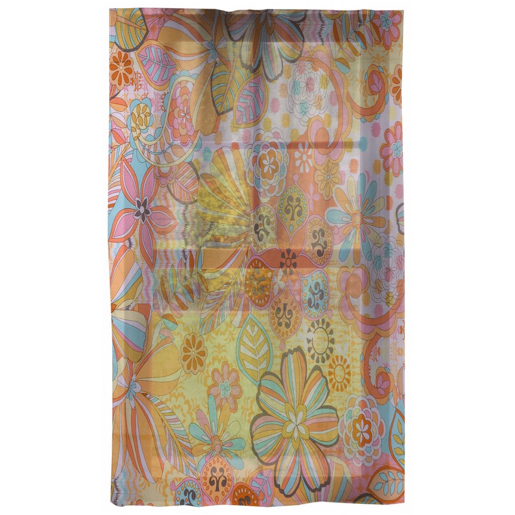 Kate McEnroe New York 70s Mid Century Modern Trippy Floral Window CurtainsWindow Curtains19132690211608128814