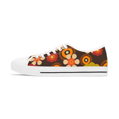 Kate McEnroe New York 70s Mid Mod Groovy Hippie Boho Sneakers, Retro 70s Vibe Flower Power Women&