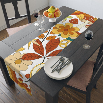 Kate McEnroe New York 70s Mid Mod Groovy Hippie Floral Cotton Twill Table Runners Table Runners 16x72 inch / Cotton Twill TableRunner-CottonTwill-16x72-20220809190611664