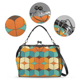 Kate McEnroe New York 70s Mod Kiss Lock Purse Retro Geometric Vintage HandbagCrossbody BagsD3274943