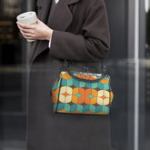 Kate McEnroe New York 70s Mod Kiss Lock Purse Retro Geometric Vintage HandbagCrossbody BagsD3274943