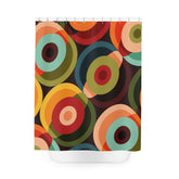 Kate McEnroe New York 70s Psychedelic Geometric Shower Curtain, Retro Colorful Circle Orb Abstract Bathroom Curtains - 13379123Shower CurtainsS40 - RED - ORB - 7X7