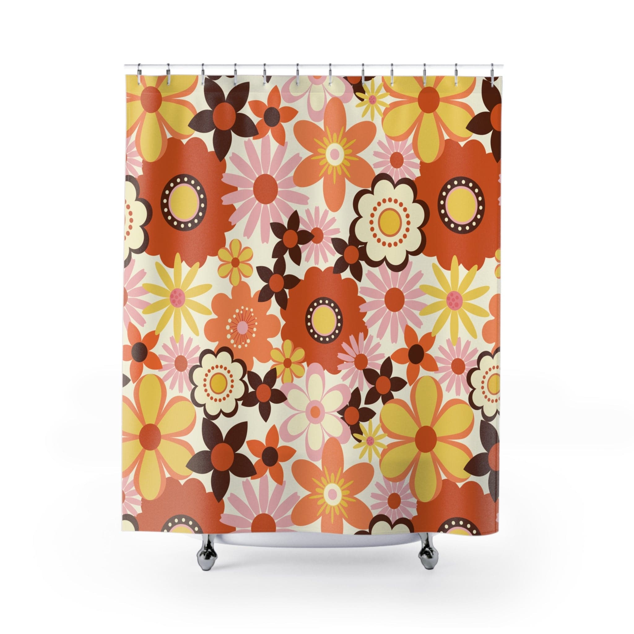 Kate McEnroe New York 70s Retro Boho Floral Vintage Shower CurtainShower Curtains10991163310535269131