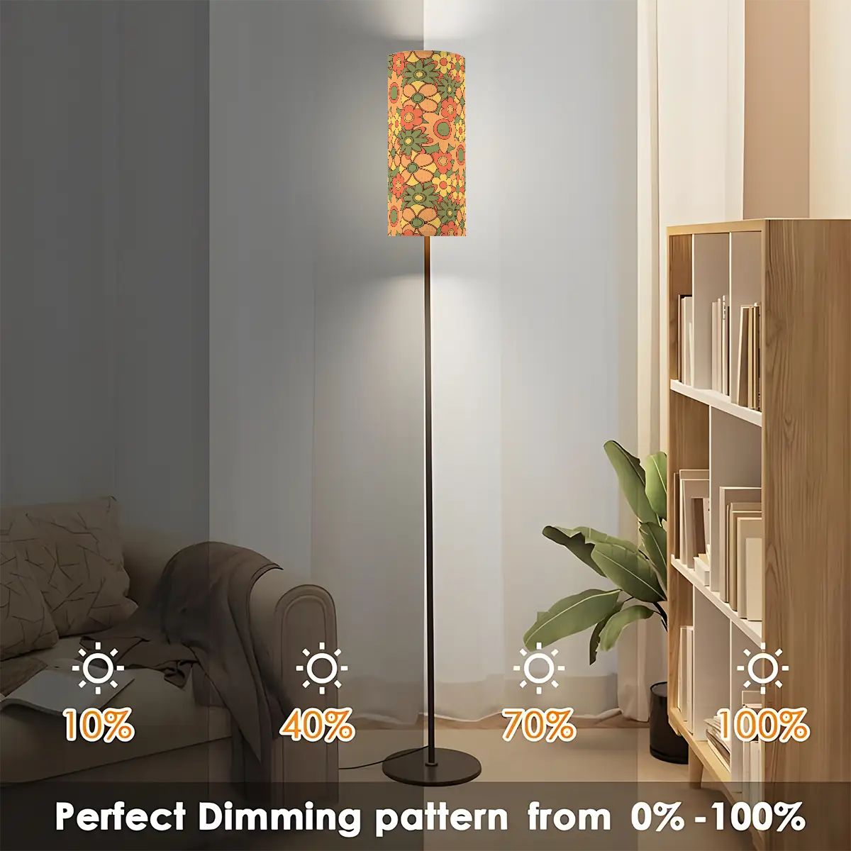 Kate McEnroe New York 70s Retro Floral Mid Century Modern Tall Floor LampTall Floor Lampsulj6pFlNMY