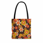 Kate McEnroe New York 70s Retro Funky Groovy Hippie Boho Tote Bag, Mid Century Modern 70s Vibe Flower Power Beach BagTotes20487472162175976694