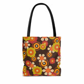 Kate McEnroe New York 70s Retro Funky Groovy Hippie Boho Tote Bag, Mid Century Modern 70s Vibe Flower Power Beach BagTotes20487472162175976694