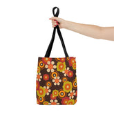 Kate McEnroe New York 70s Retro Funky Groovy Hippie Boho Tote Bag, Mid Century Modern 70s Vibe Flower Power Beach BagTotes20487472162175976694