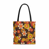 Kate McEnroe New York 70s Retro Funky Groovy Hippie Boho Tote Bag, Mid Century Modern 70s Vibe Flower Power Beach BagTotes26787278334832611355