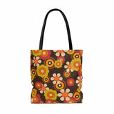 Kate McEnroe New York 70s Retro Funky Groovy Hippie Boho Tote Bag, Mid Century Modern 70s Vibe Flower Power Beach BagTotes26787278334832611355