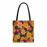 Kate McEnroe New York 70s Retro Funky Groovy Hippie Boho Tote Bag, Mid Century Modern 70s Vibe Flower Power Beach BagTotes29180232300037942918