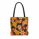 Kate McEnroe New York 70s Retro Funky Groovy Hippie Boho Tote Bag, Mid Century Modern 70s Vibe Flower Power Beach BagTotes29180232300037942918