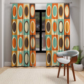 Kate McEnroe New York 70s Retro Mid Mod Bold Geometric Circles Window CurtainsWindow Curtains50x84 - DoublePanel