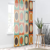 Kate McEnroe New York 70s Retro Mid Mod Bold Geometric Circles Window CurtainsWindow CurtainsCurtainSheer - 50x84 - SinglePanel