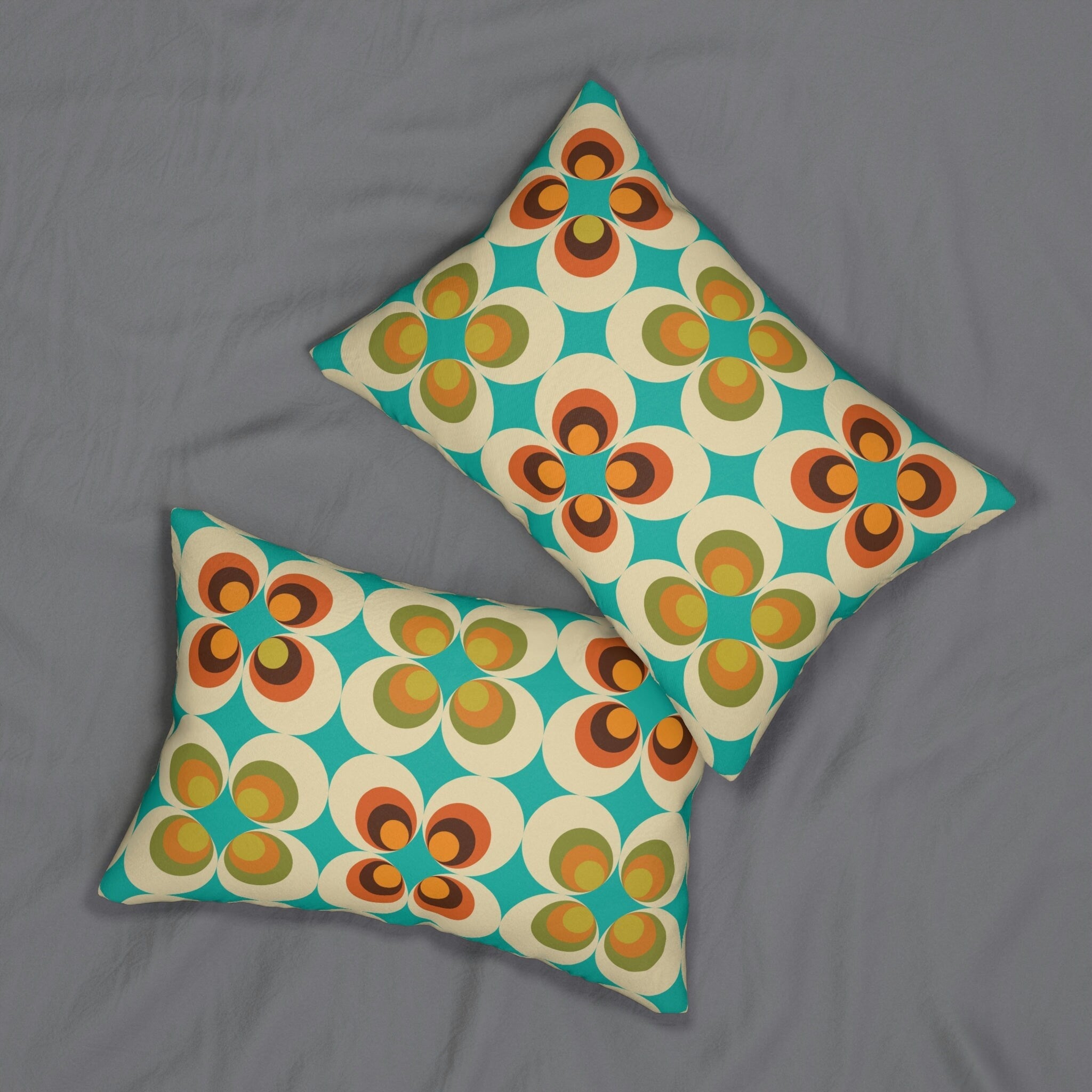 Kate McEnroe New York 70s Retro Mid Mod Daisy Lumbar Pillow, Mid Century Modern Flower Power PillowLumbar Pillows13973853652337294619