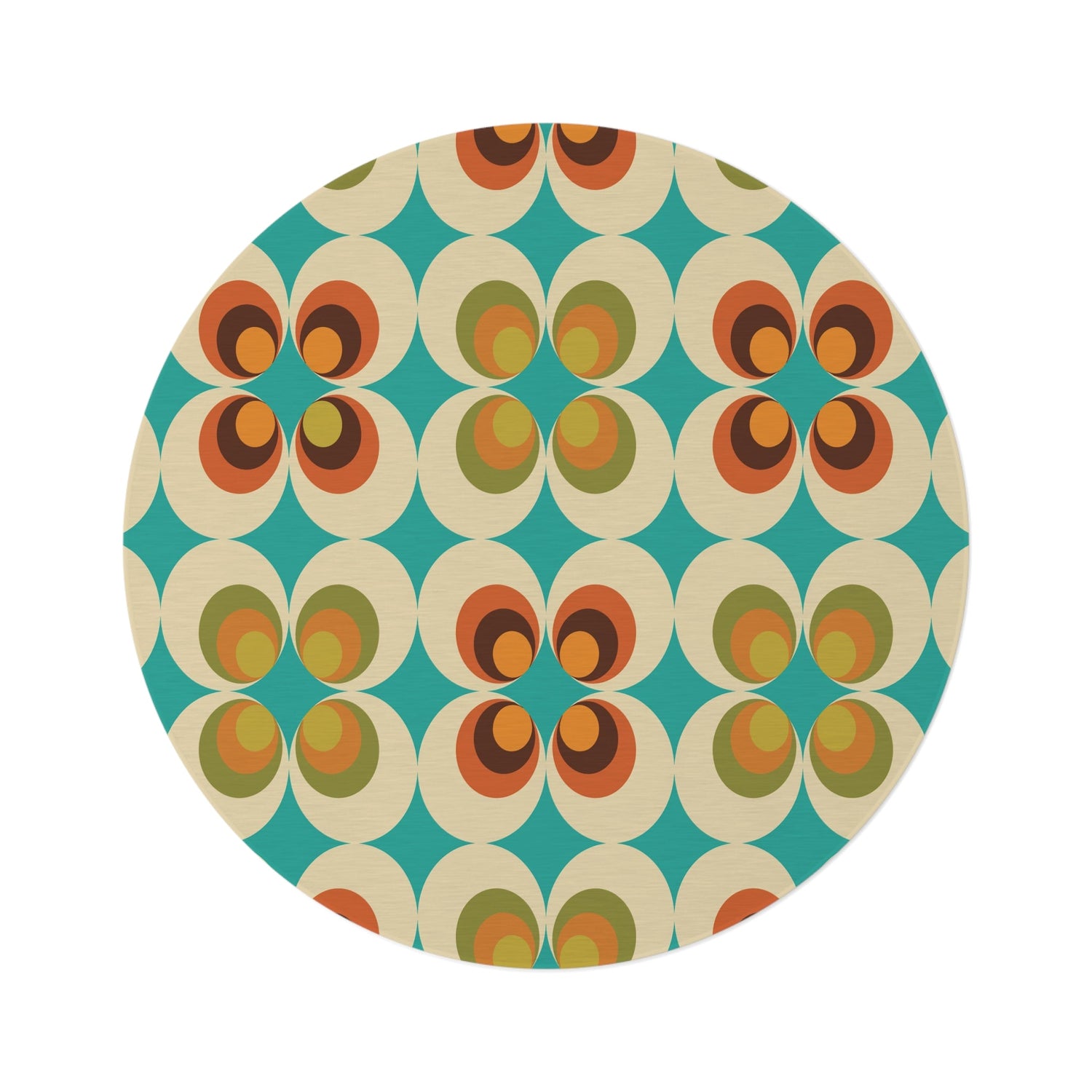 Kate McEnroe New York 70s Retro Mid Mod Daisy Round Rug, Living Room, Mid Century Modern Flower Power Bedroom Accent Rug, MCM Home Decor, Bedroom AestheticRugs20527061332261729484