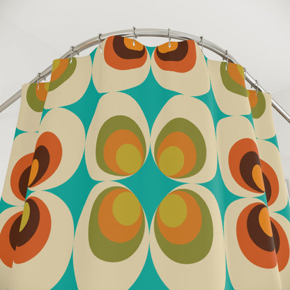 Kate McEnroe New York 70s Retro Mid Mod Daisy Shower Curtains, Mid Century Modern Flower Power Bath Decor, MCM Lime Green, Mustard Yellow Bathroom CurtainsShower Curtains31794494499023256303