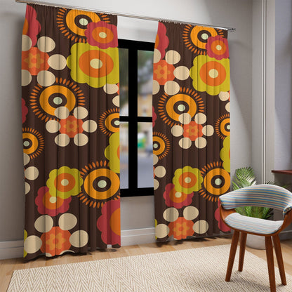 Kate McEnroe New York 70s Vibe Flower Power Window CurtainsWindow CurtainsW3D - ORB - BSL - SH2