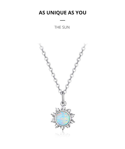 Kate McEnroe New York 925 Sterling Silver White Opal Sun Pendant &amp; Necklace Necklaces
