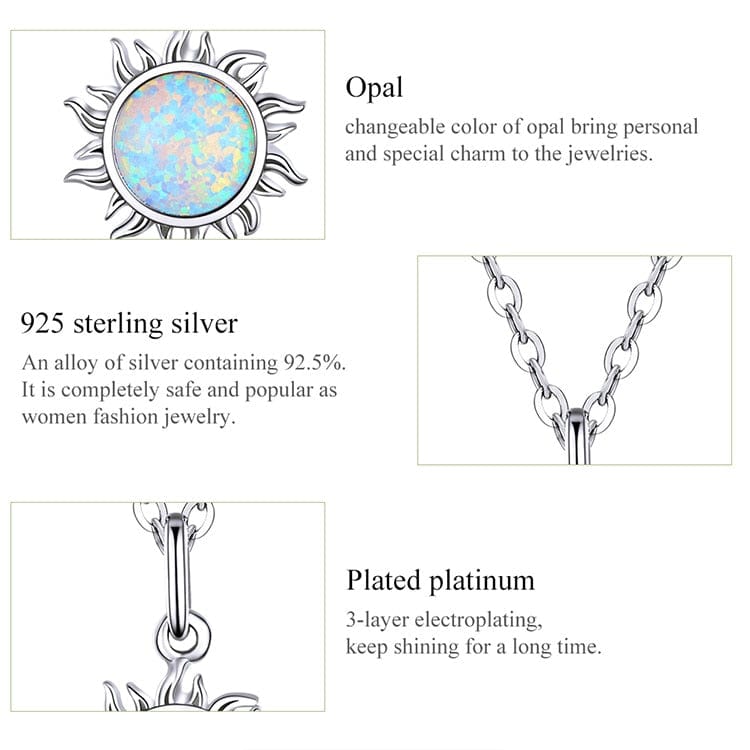 Kate McEnroe New York 925 Sterling Silver White Opal Sun Pendant & Necklace Necklaces