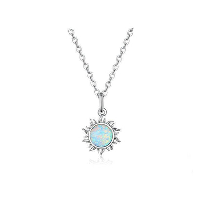 Kate McEnroe New York 925 Sterling Silver White Opal Sun Pendant & Necklace Necklaces