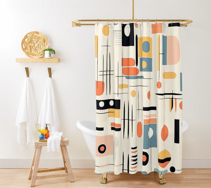 Kate McEnroe New York Abstract Geometric Mid Century Modern Shower CurtainShower Curtains74329609608339022762