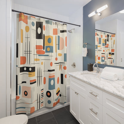 Kate McEnroe New York Abstract Geometric Mid Century Modern Shower CurtainShower Curtains74329609608339022762