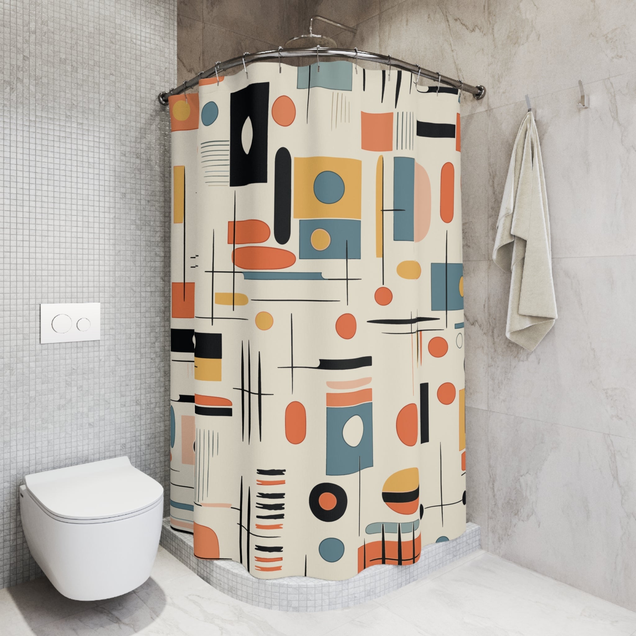 Kate McEnroe New York Abstract Geometric Mid Century Modern Shower CurtainShower Curtains74329609608339022762