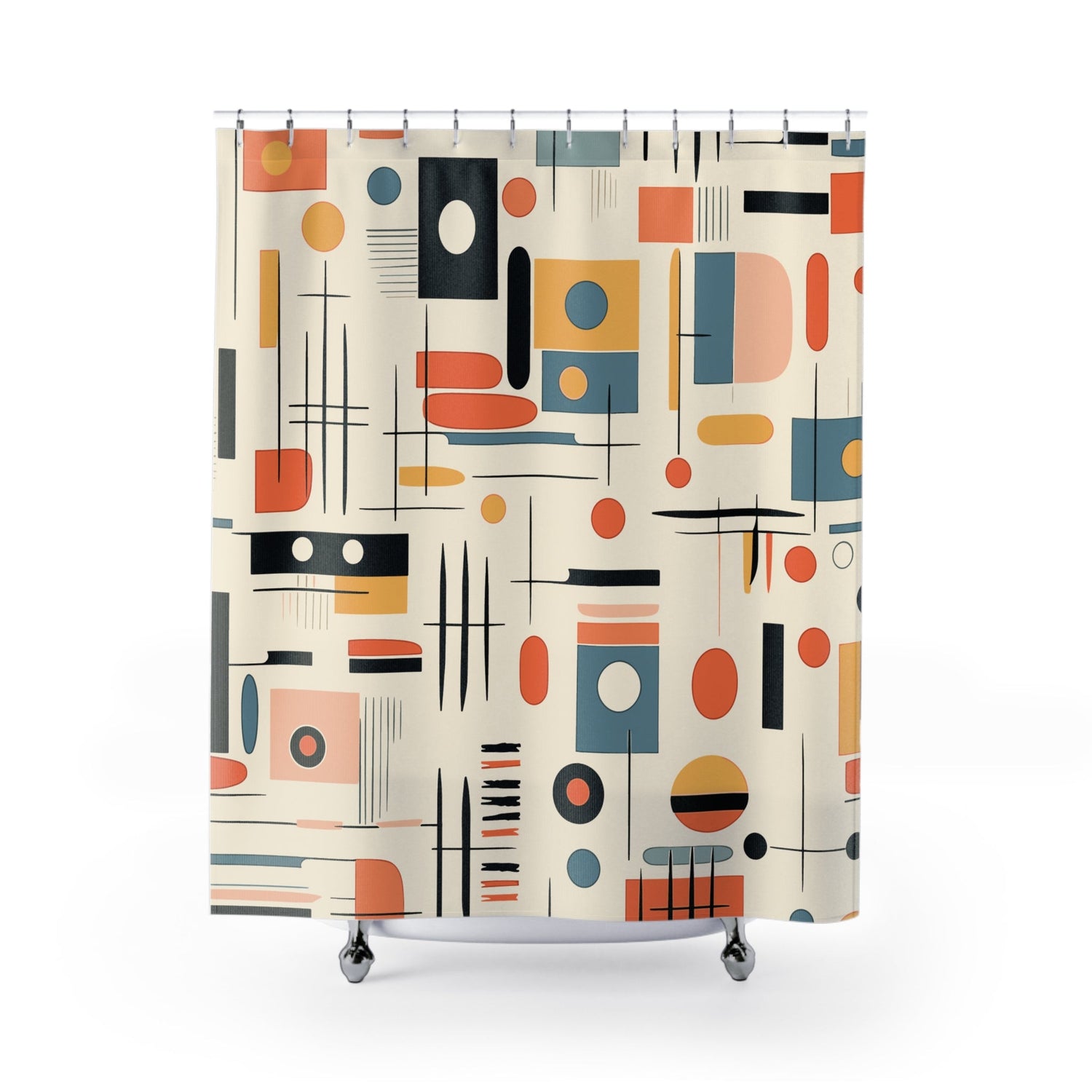 Kate McEnroe New York Abstract Geometric Mid Century Modern Shower CurtainShower Curtains74329609608339022762