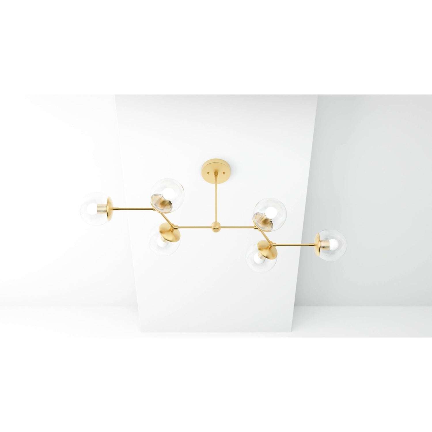 Kate McEnroe New York Ana - Modern Glass Globe 6 Light Linear Chandelier Kitchen IslandChandeliersku - 43870575395062