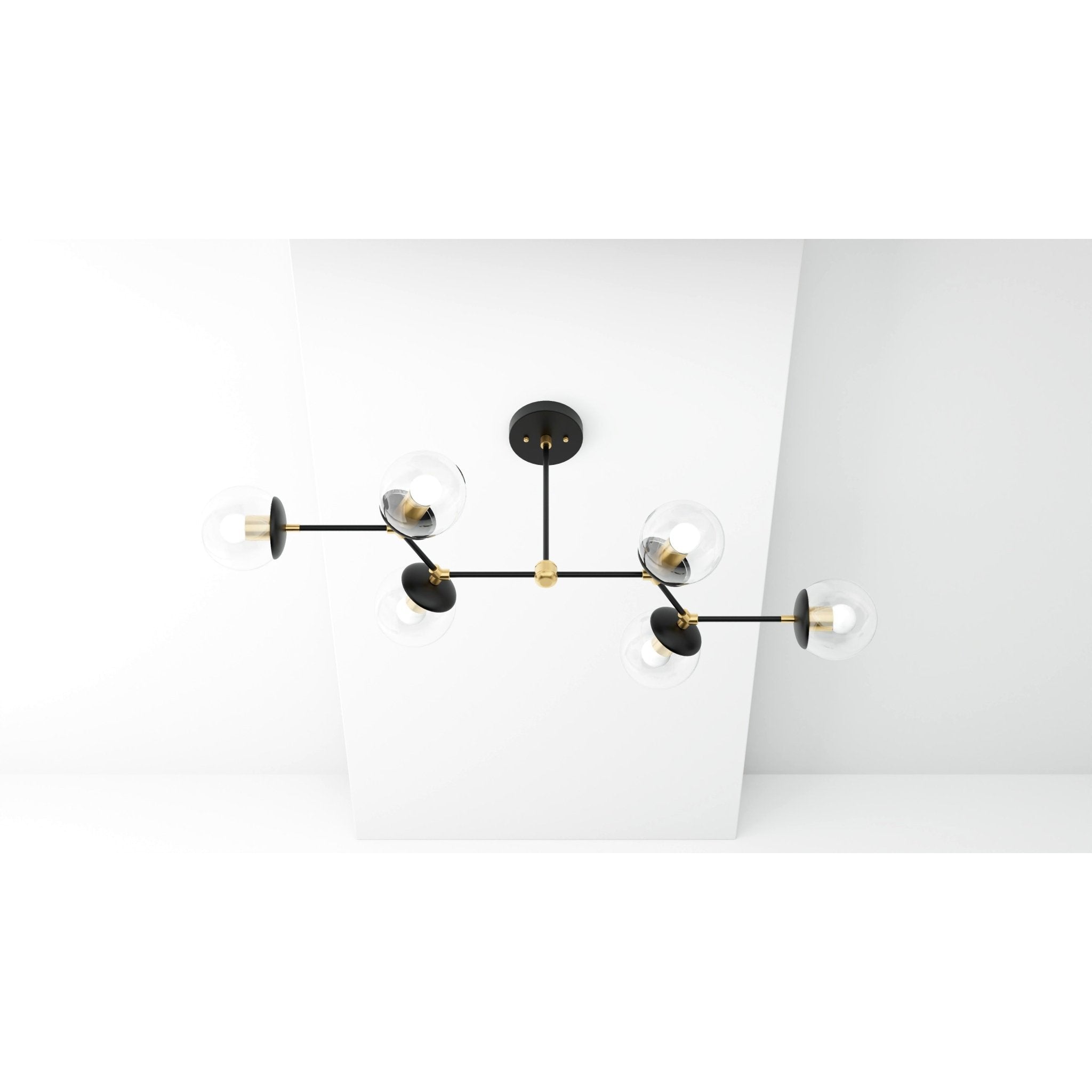 Kate McEnroe New York Ana - Modern Glass Globe 6 Light Linear Chandelier Kitchen IslandChandeliersku - 43870576115958