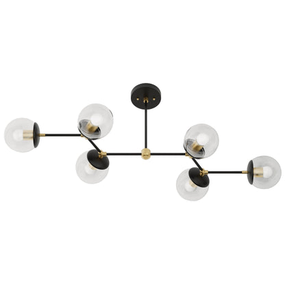 Kate McEnroe New York Ana - Modern Glass Globe 6 Light Linear Chandelier Kitchen IslandChandeliersku - 43870576115958