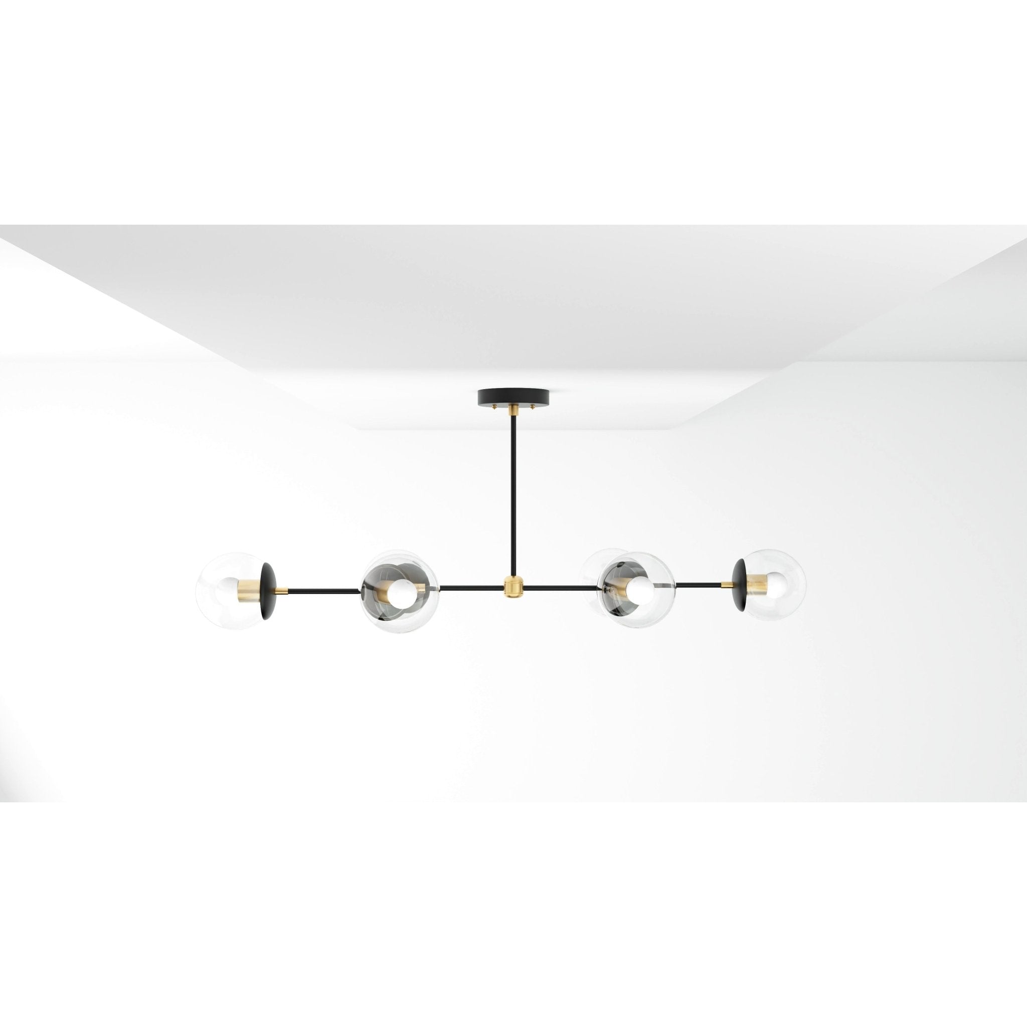 Kate McEnroe New York Ana - Modern Glass Globe 6 Light Linear Chandelier Kitchen IslandChandeliersku - 43870576115958