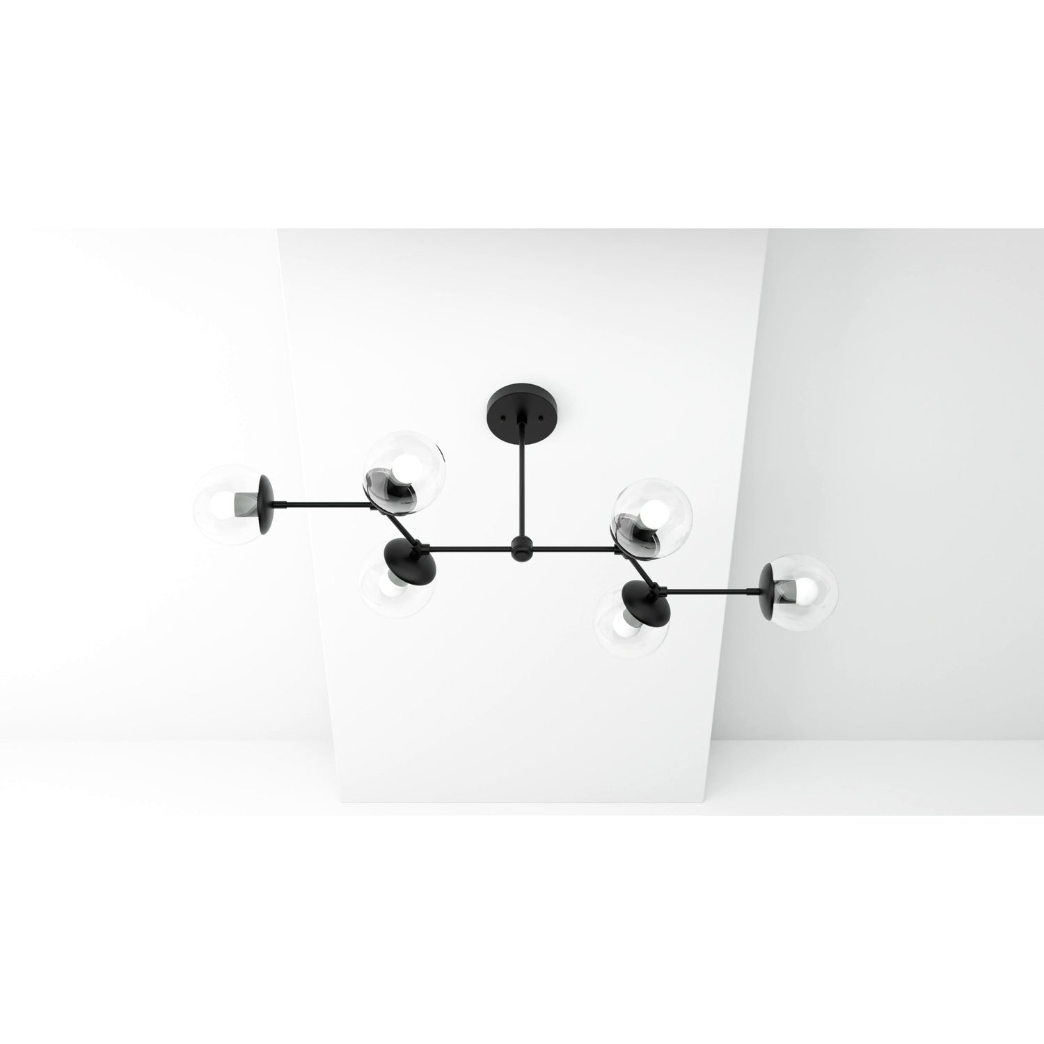 Kate McEnroe New York Ana - Modern Glass Globe 6 Light Linear Chandelier Kitchen IslandChandeliersku - 43870576836854