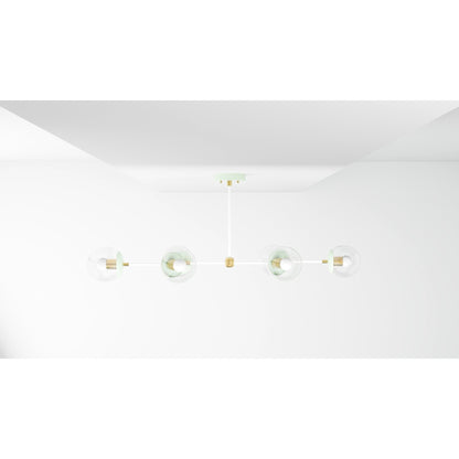 Kate McEnroe New York Ana - Modern Glass Globe 6 Light Linear Chandelier Kitchen IslandChandeliersku - 43870577557750