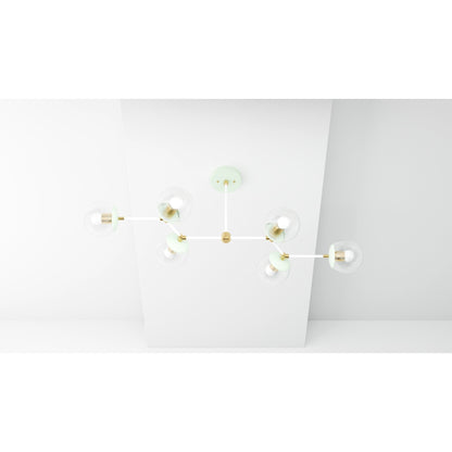 Kate McEnroe New York Ana - Modern Glass Globe 6 Light Linear Chandelier Kitchen IslandChandeliersku - 43870577557750