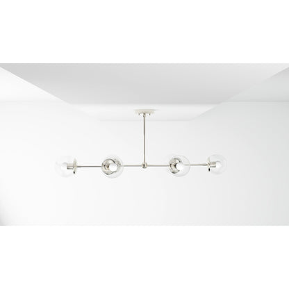 Kate McEnroe New York Ana - Modern Glass Globe 6 Light Linear Chandelier Kitchen IslandChandeliersku - 43870577918198