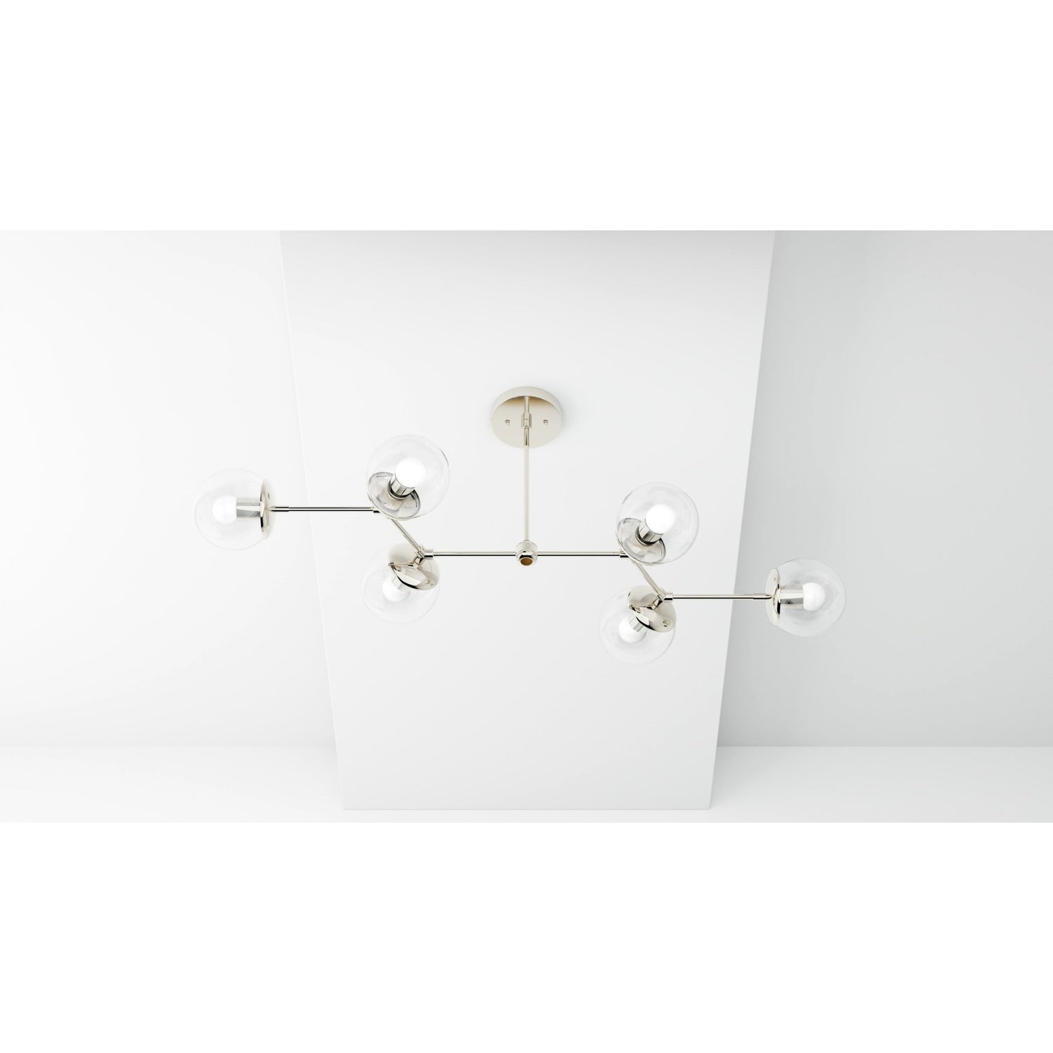 Kate McEnroe New York Ana - Modern Glass Globe 6 Light Linear Chandelier Kitchen IslandChandeliersku - 43870577918198