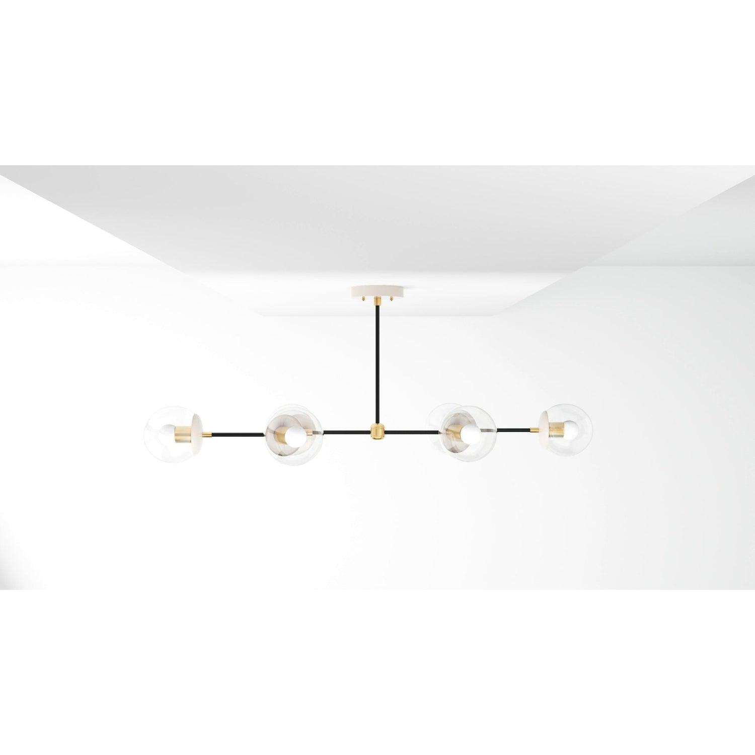 Kate McEnroe New York Ana - Modern Glass Globe 6 Light Linear Chandelier Kitchen IslandChandeliersku - 43870577918198