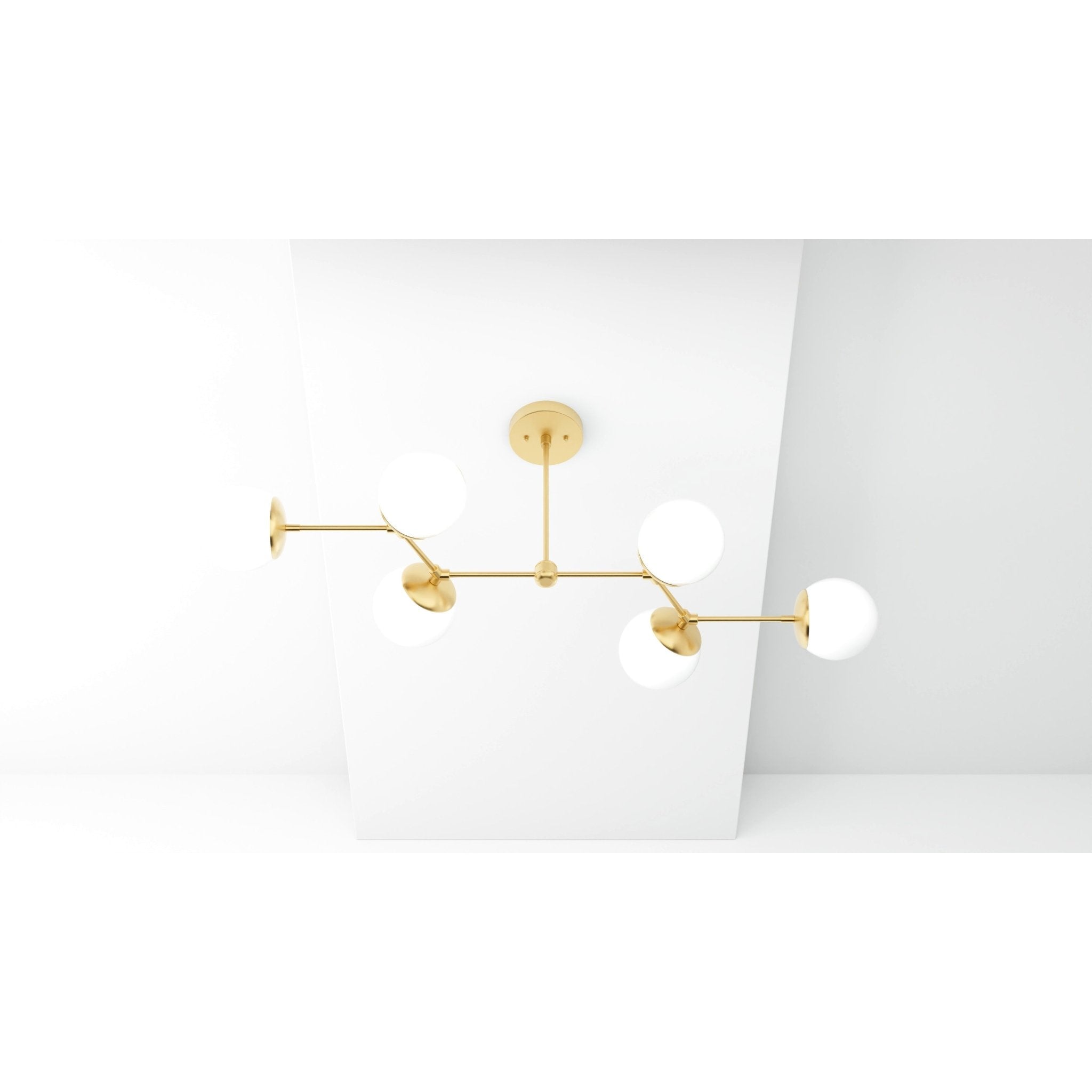 Kate McEnroe New York Ana - Modern Glass Globe 6 Light Linear Chandelier Kitchen IslandChandeliersku - 47116356518134