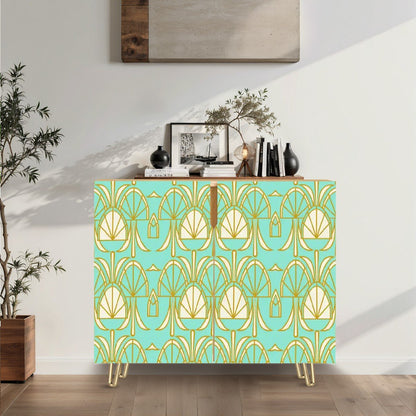 Kate McEnroe New York Art Deco Credenza, Mid Century Modern Geometric Sideboard, 1920s Glam Storage CabinetStorage CabinetsAaUdcK1Mme