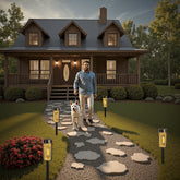 Kate McEnroe New York Art Deco Geometric Solar Garden Lights, Outdoor Path DecorGarden DecorYuXXHTSucI
