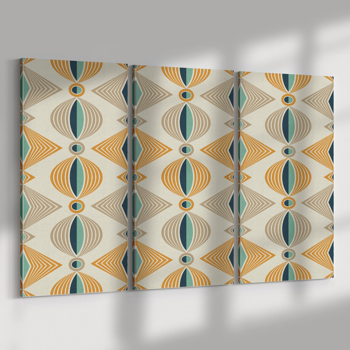 Art Deco Mid Century Modern Wall Art Set, 3 Piece Retro Geometric Canv ...