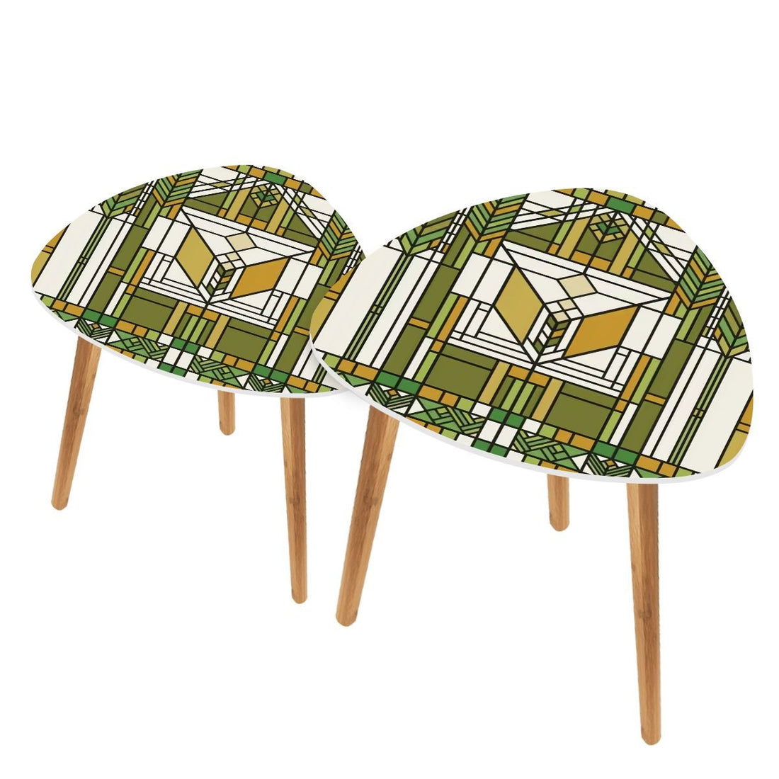 Kate McEnroe New York Art Deco Stained Glass Style Geometric Retro Nesting TablesNesting TablesxFGUhiIrP0
