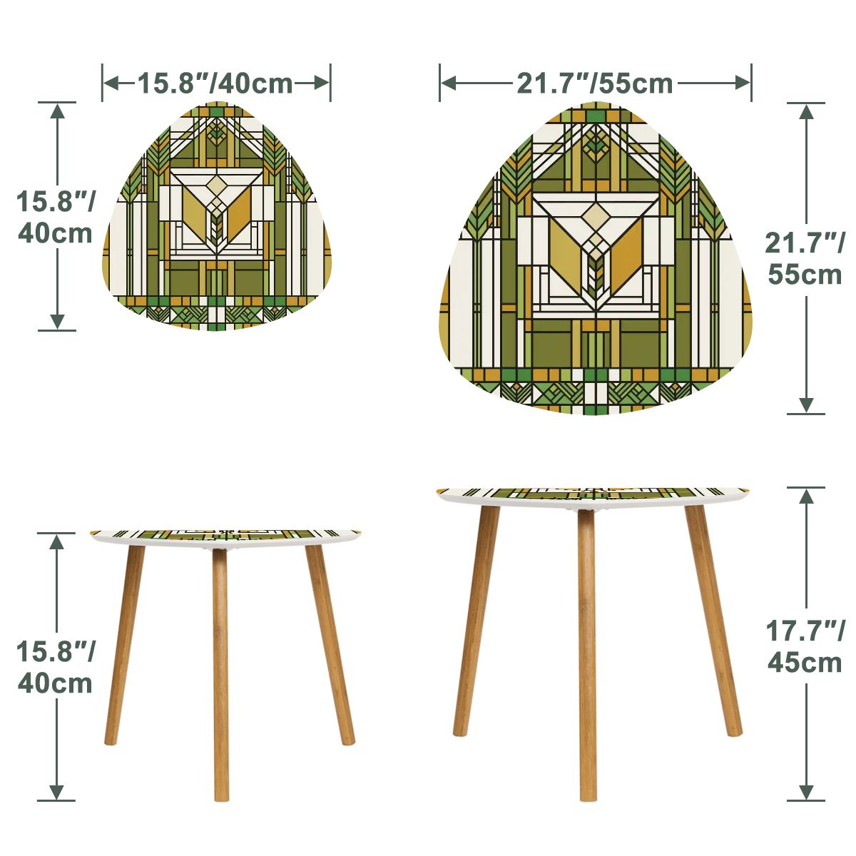 Kate McEnroe New York Art Deco Stained Glass Style Geometric Retro Nesting TablesNesting TablesxFGUhiIrP0
